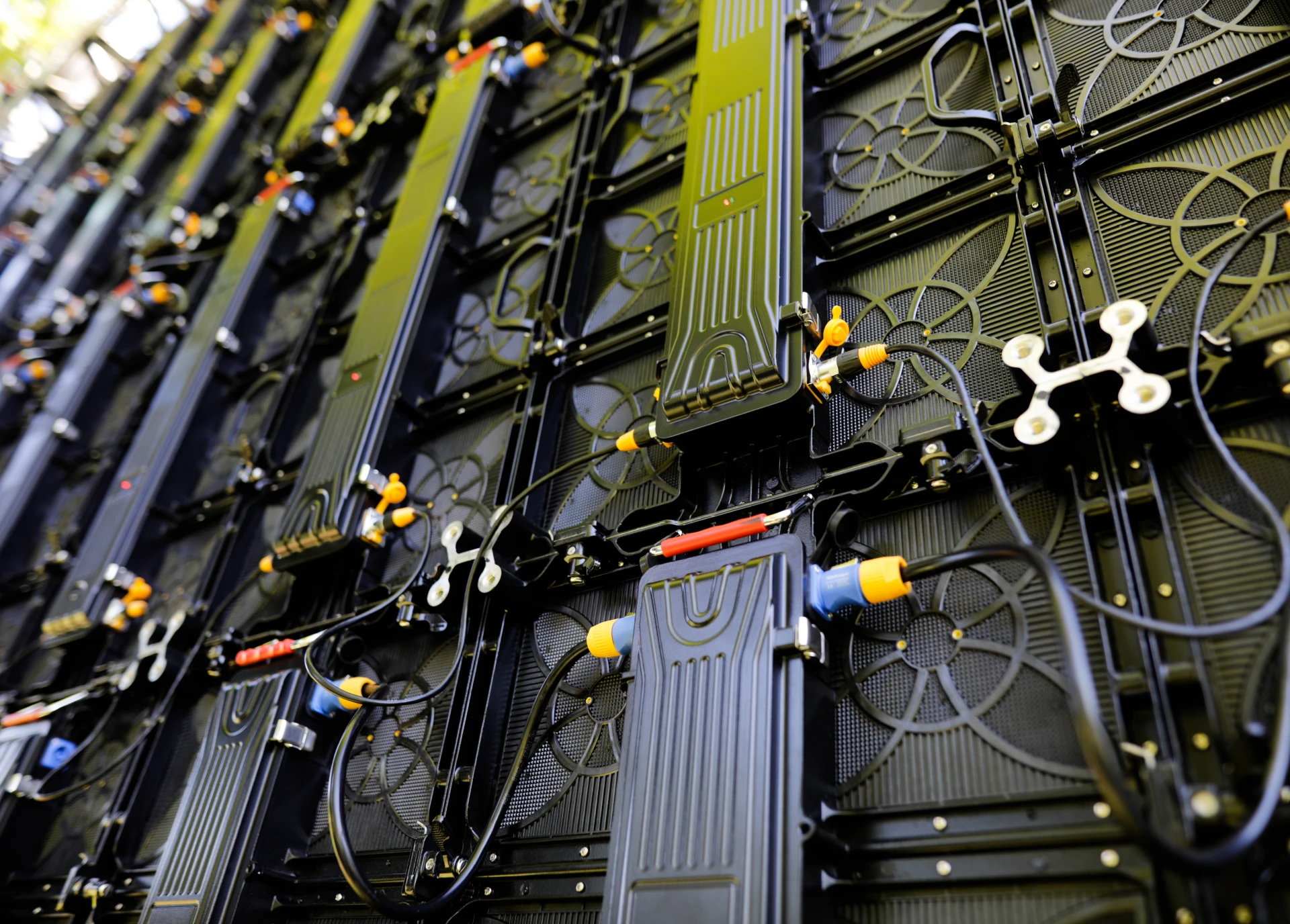 Backside of digital display panels