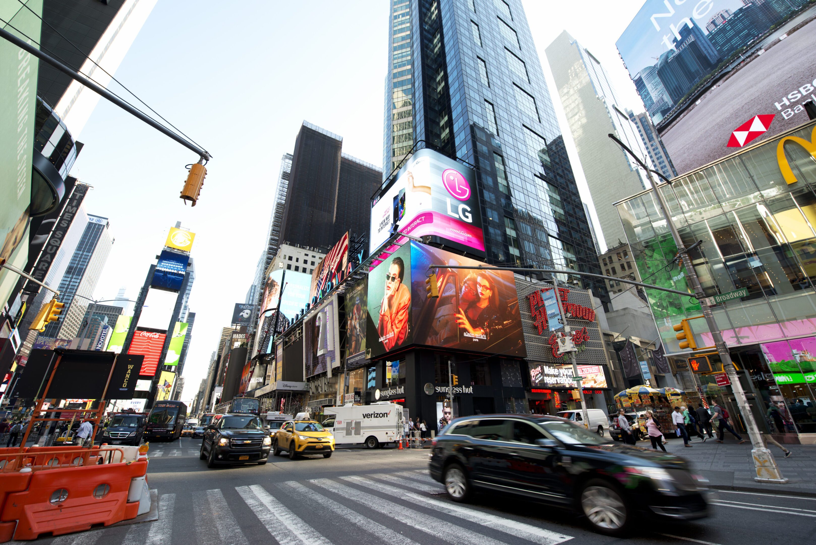Iconic Times Square with vibrant advertisements